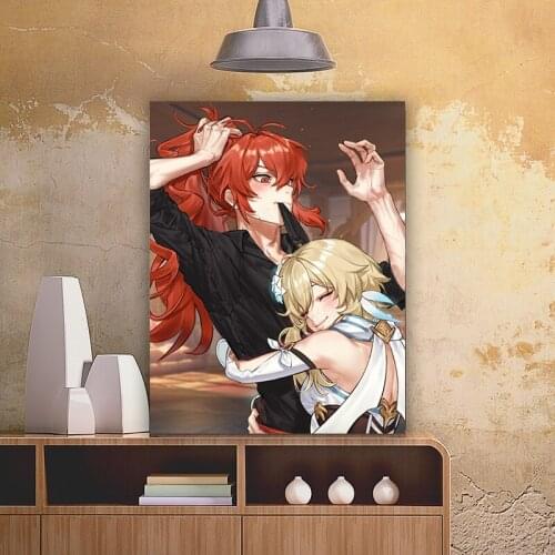 Genshin Impact Poster HD Game Painting Anime Girl Wall Art Prints Dorm Picture For Living Room Bedroom Home Decor