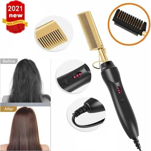 Hot comb straightener professional hair straightener Hot Heating Comb Hair Straight Styler Corrugation Curling Iron Hair Curler