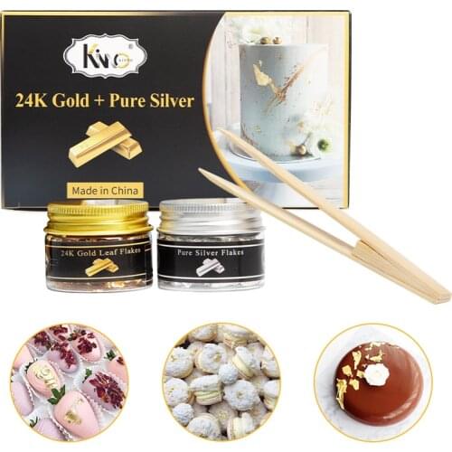 Edible Grade Genuine Gold Leaf Schabin Flakes Gold Cake Decoration DIY Chocolates Decor For Happy Birthday Party Baking Supplies