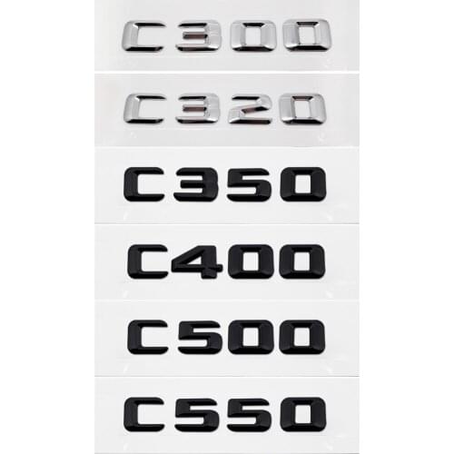 Silver Black Decal For Mercedes C Class Benz C300 C320 C350 C400 C500 C550 W164 W205 W211 Letter Car Refitting Trunk Sticker