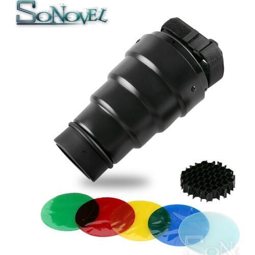 Snoot With Color Filter Conical Flash Accessories Honeycomb Grid for Godox V860II V850II TT685S TT600 TT520 II Flash Speedlite