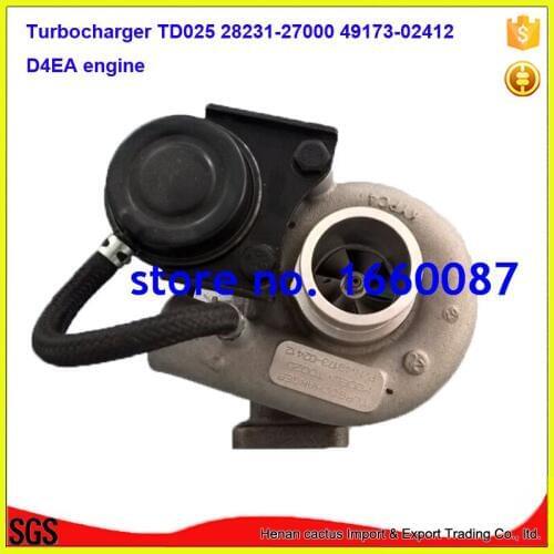 TD025 electric turbine 28231-27000 turbocharger 49173-02410 49173-02412 turbo for hyundai or kia D4EA engine