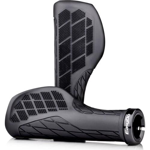 EasyDo Bike Grips MTB Bicycle Handlebar Cover Ergonomic Soft Rubber Handle Grip Anti-slip Lock on Bar End Grips