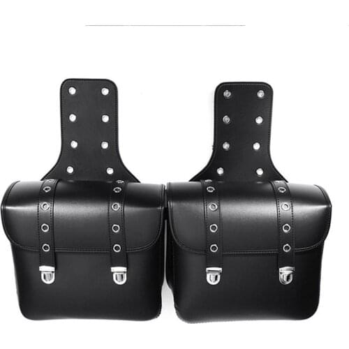 2pcs MTB Bicycle Motorcycle Carrier Bag Luggage Pannier Trunk Leather Mini Bike Saddle Bag Waterproof Cycling Back Seat Bike Bag