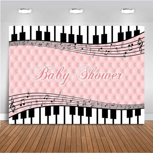 MOCSIKA Piano Backdrop for Photography Newborn Baby Shower Party Background for Decoration Supplies Music Design Child Birthday