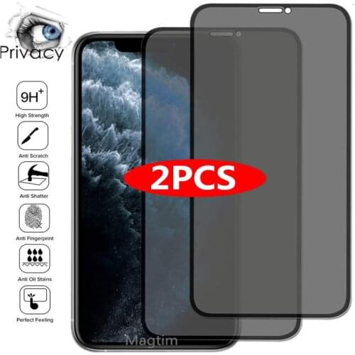 4PCS Anti-spy Tempered Glass For iPhone 12 11 Pro MAX 6s 7 8 Plus Private Screen Protectors For iPhone XS Max XR 12mini Film