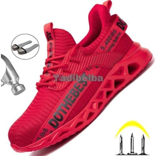Steel Toe Safety Shoes for Men Women Lightweight Work Sneakers Puncture Proof Work Shoes Coustruction Safety Work Boots Unisex