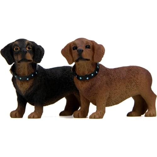 1pc New Cute Pet Dog Toy Puppy Dachshund Dackel Teckel Mini Action Figures Collection Models Lovely Dolls Children Toys Gifts