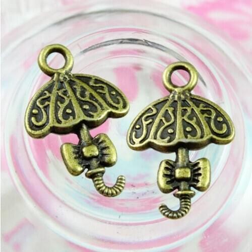 100pcs Charms umbrella 20.2*13MM Antique Bronze color Pendants Making DIY Handmade Jewelry
