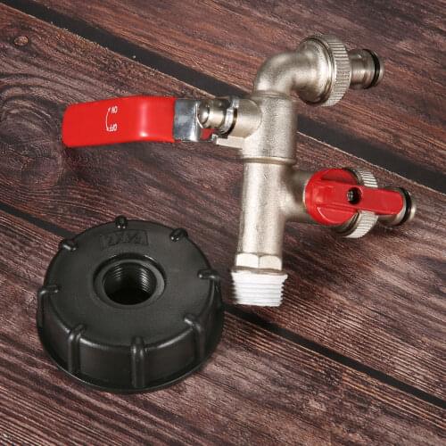 1000L IBC Adapter Garden Water Tank Double Outlet 2 Connector Rainwater Tank Adapter Home Garden Water Connectors