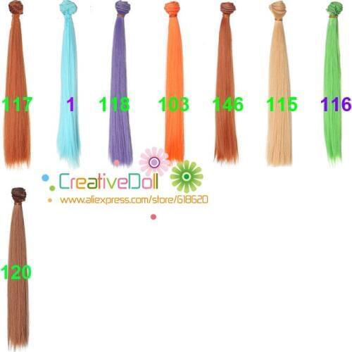 30cm Doll straight thermostability long hair / heat resistant doll wigs brown green blue color hair for 1/3 1/4 BJD SD doll