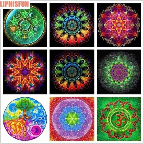 5D DIY Diamond Embroidery Diamond Painting Full Square/Round Resin Cross Stitch Home Decor Colorful Mandala