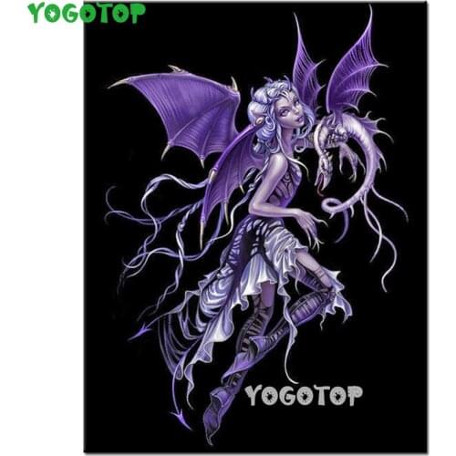 Diamond Embroidery Angel Devil Girl Dragon Mosaic Full Square Drill 5d Diy Diamond Painting Cross Stitch Handicraft Decor YY5326