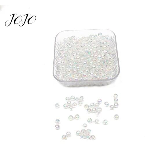 JOJO BOWS 100pcs Transparent White Pearl Loose Beads For Clothing Garment Sewing Material DIY Handmade Craft Supplies Home Decor