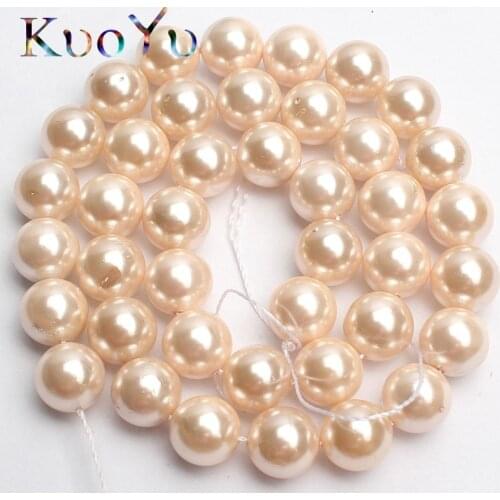 AA+ Natural Light Pink Shell Pearl Round Loose Spacer Beads For DIY Making Bracelet Necklace Jewelry 15''6/8/10/12mm wholesale