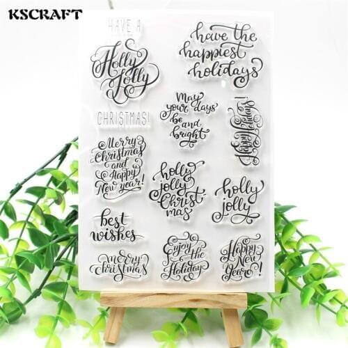 KSCRAFT Christmas Transparent Clear Silicone Stamp/Seal for DIY scrapbooking/photo album Decorative clear stamp sheets 113