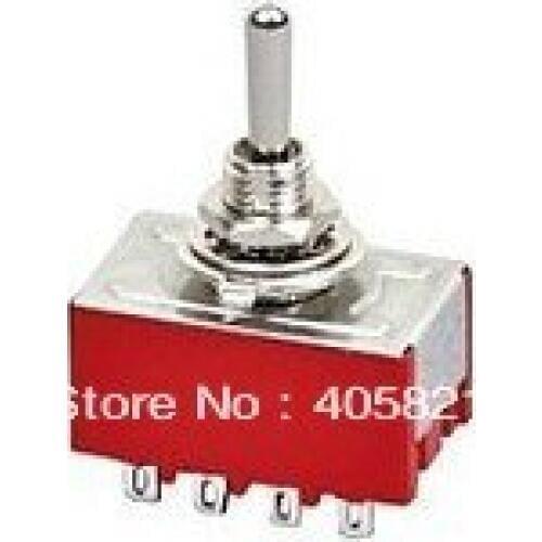 Mini toggle switch 12 pins ON-OFF-ON, MTS-403 6A 125VAC mounting hole 6mm