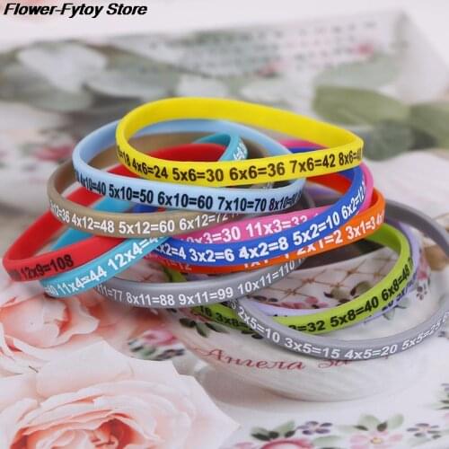 12Pcs/Set Multiplication Tables Soft Silicone Bracelet Learn Math Education Wristband For Kids Preschool Teaching Aids Math Toy