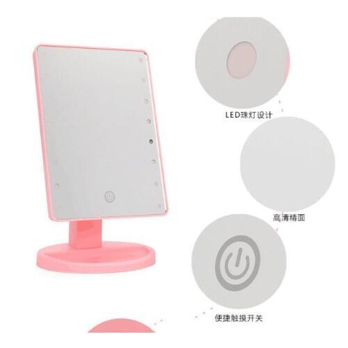 Desk type rotary LED cosmetic mirror Dimming makeup mirror For Dressers