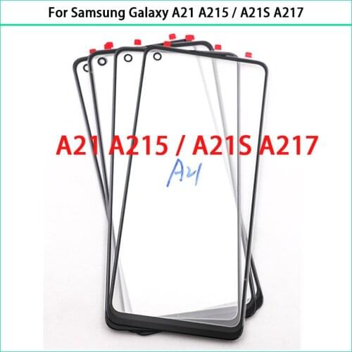 For Samsung Galaxy A21 A215 / A21S A217 Touch Screen Front Glass Panel LCD Outer Lens A21 A21S Front Glass Replace