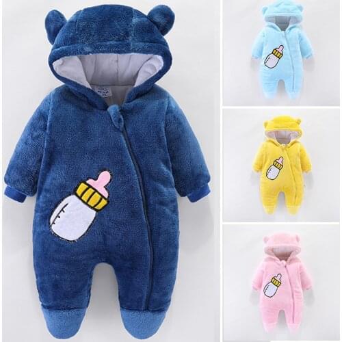 Newborn Clothes Winter Baby Overalls For Baby Girls Costume 2020 Autumn Thick Wool Rompers For Baby Boys Jumpsuit Infant Clothes