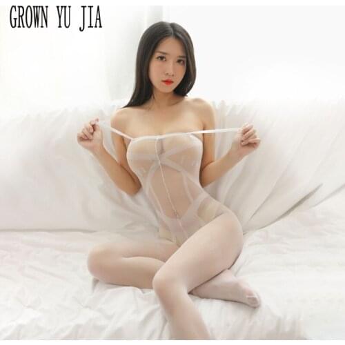 Porno Bodysuit Open Crotch Hollow Baby Stockings Sexy Women Lingerie Catsuit Tights Transparent Pantyhose Erotic Long Stocking