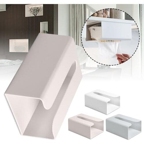 Self-Adhesive Facial Tissue Box Wall-Mounted Baby Wipes Paper Storage Boxes Kitchen Bathroom Napkin Towel Holder Dispenser Case