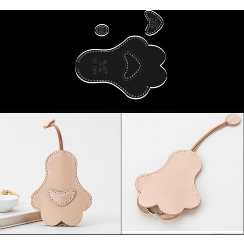 Diy handmade leather goods acrylic version template cartoon cat key bag version type drawing leather lovers production