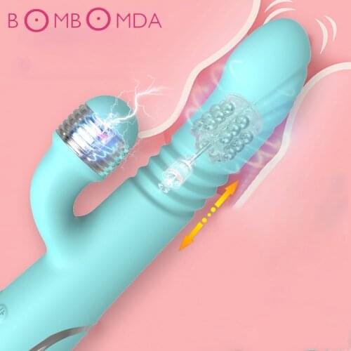 Electric Shock Vibrator 12 Speed G Spot Dildo Vibrator Silicone Telescopic Clitoris Stimulator Vagina Massager Sex Toy For Women
