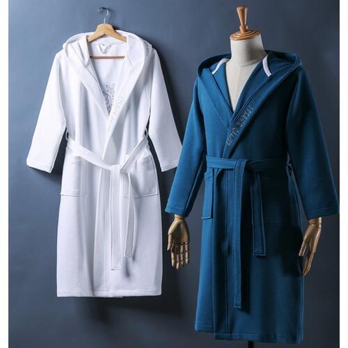 Winter Quilted Robe Cotton Hooded Robe Lovers Robe Men And Women Robe Bathrobe Soft Sleeprobe Casual Embroidery Wedding Robe