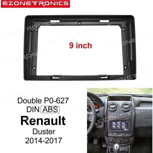 1-2Din Car DVD Frame Plug Audio Fitting Adaptor Dash Trim Kits Facia Panel 9inch For Renault Duster 2014-2017Radio Player