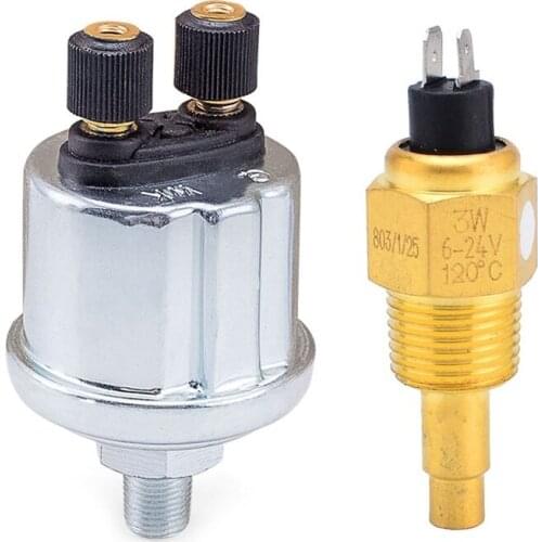 1pcs Vdo 1/2 Npt 21mm Thread Engine Oil Temperature Sensor Water Temperature Sensor & 1pcs Universal Vdo Oil Pressure Sensor 0 t