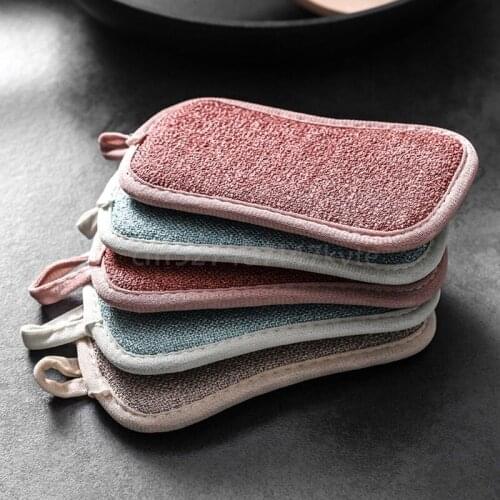 10PCS Household Magic Sponge Kitchen Cleaning Brush Microfiber Scrub Sponges for Dishwashing Bathroom Accessories