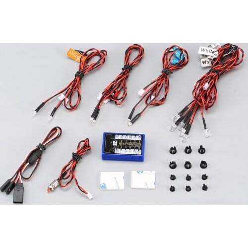 12 Ultra LED Flashing Bright Light Strobe Lamps Kit System for 1/10 1/8 RC Drift HSP TAMIYA CC01 4WD Axial SCX10 RC Car Truck