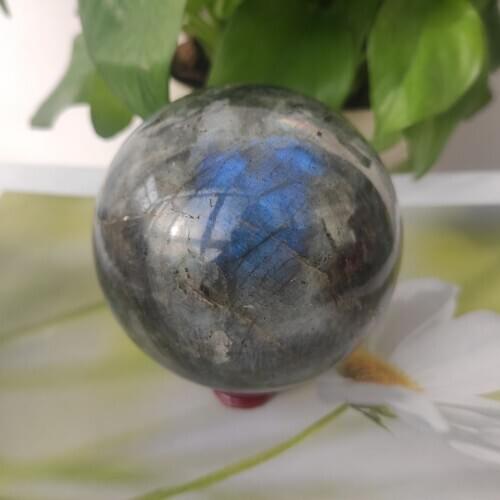 7-8cm natural labradorite stones crystal ball white sphere ball crystal ball healing for decoration