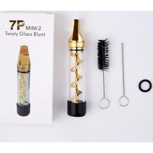7P Mini V2 Twisty Glass Blunt Dry Herb Smoking Pipe Kit