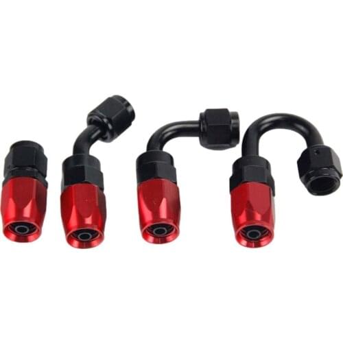 AN4/AN6/AN8/AN10 Straight 0°/45°/90°/180° Degree Aluminum Swivel Hose End Fitting Adapter Oil Fuel Line NPT Plug