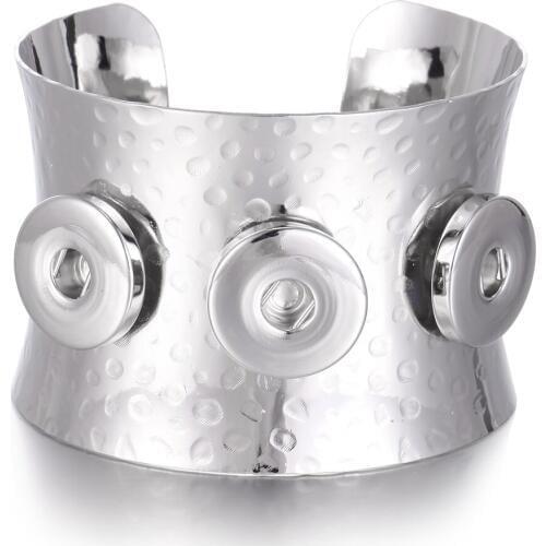 New Vintage Snap Button Bracelets Fit 18mm Snap Buttons Jewelry Three Buttons Snap Cuff Bracelet Banlge Open Bracelet