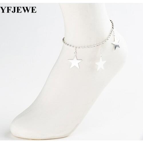 YFJEWE Fashion Star Anklets for Women Bohemian Style Leg Bracelet barefoot sandals Feet Jewelry Beach Accessories Gift A030