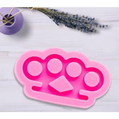 Brass Knuckles Shape Keychain Casting Silicone Mould DIY Crafts Making Tool Key Chain Epoxy Resin Mold Drop Shipping