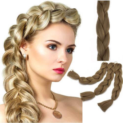 Ombre Kanekalon Braiding Hair Ombre Jumbo Braiding Hair Extensions 24 Inch Jumbo Braid Synthetic Hair for Braiding (3 pack)