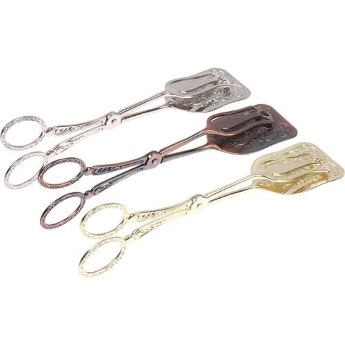 Fruit Salad Cake Clip Kitchen Utensils Food Tong Gold-plated Snack Cake Clip Salad Bread Pastry Clamp Baking Barbecue Tool