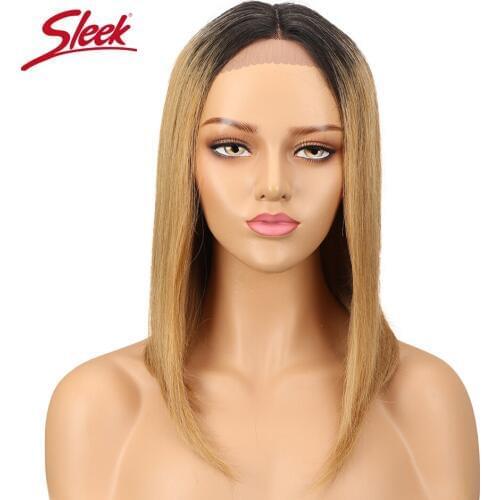 Sleek Brazilian Remy Straight Hair Wig Lace Front Human Hair Wigs For Black Women Blonde Brown Blue 99J Lace Front Wig Free Ship