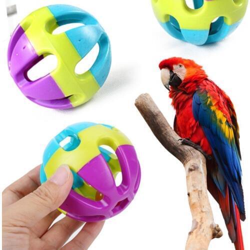 Pet Bird Parrot Chew Ball Parrot Chasing Toys With Bell Parakeet Bite Chew Toys Pet Bird Ball Toys Accessories Supplies