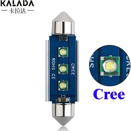 2 pcs High Brightness Led Festoon Bulbs For Car 31 36 39 41MM Canbus No Error Auto Interior Dome Lights 3W Door Lamps 12V White