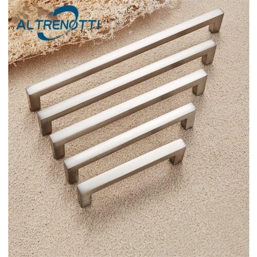 Cabinet Furniture Aluminum Handle Simple Modern Metal Silver Wardrobe Drawer Cupboard Kitchen Door Pull Dresser Knob Hardware