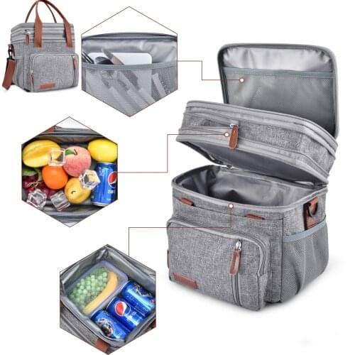Lunch Bag Reusable Insulated Thermal Shoulder Bag Women Men Multifunctional Cool Warm Keep Picnic Pack Box Leakproof Waterproof