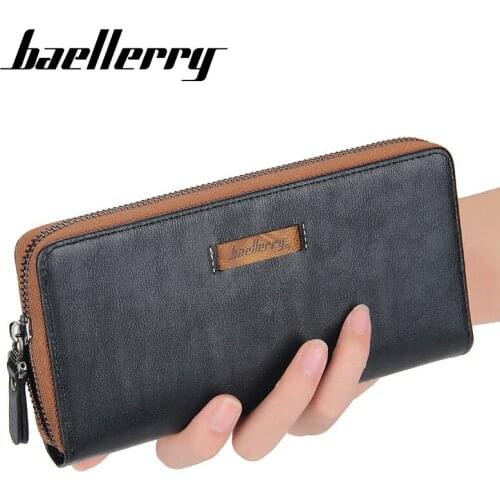 Baellerry New Korean Version Men Long Soft Leather Wallet Multi-card Large-capacity Zipper Business Handbag Fashion Coin Pocket