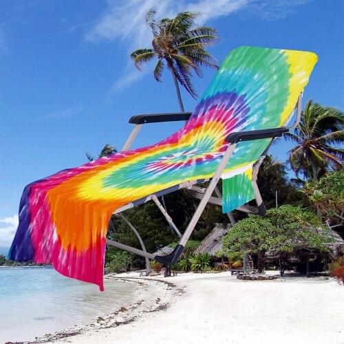 New colorful printed Beach Lounge Chair Cover Towel Summer Cool Bed Garden Beach Towel Sunbath Lounger Chair Mat