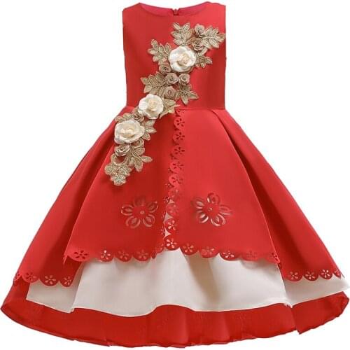 Halloween Christmas Girls Dress Kids Dresses for Girls Children Party Gown Kids Formal Events Girl Costume Flower Design